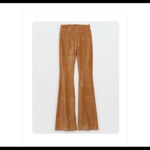 Aerie Tan Corduroy Flare Pants
